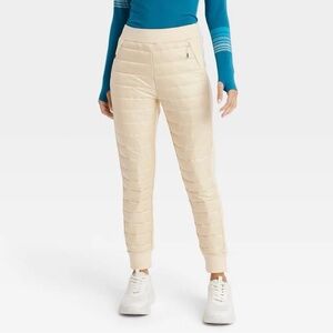 JoyLab Cream Quilted Track Joggers